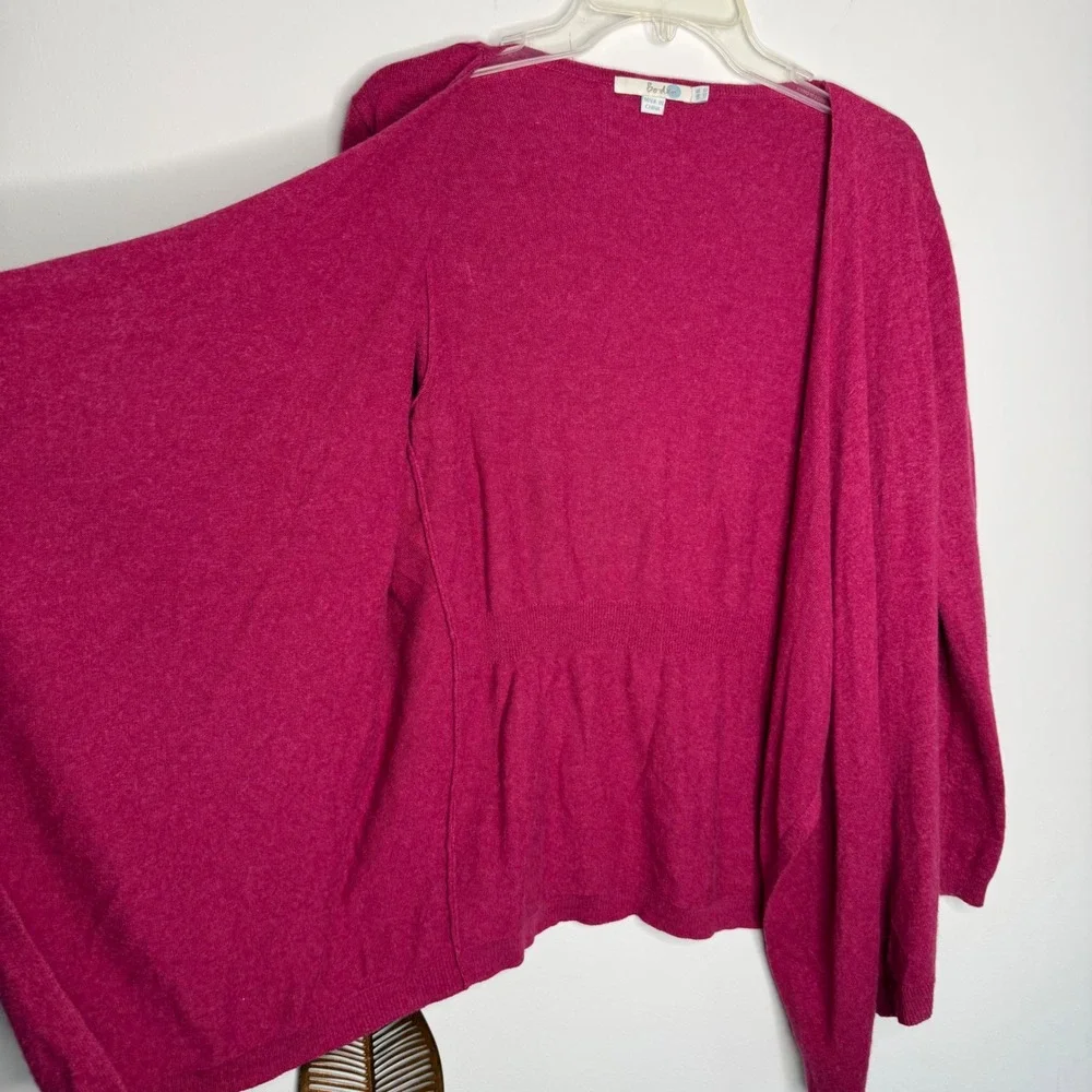 Boden Pink Cashmere Angora Blend Waterfall Open Cardigan Sweater Womens 12 WK662